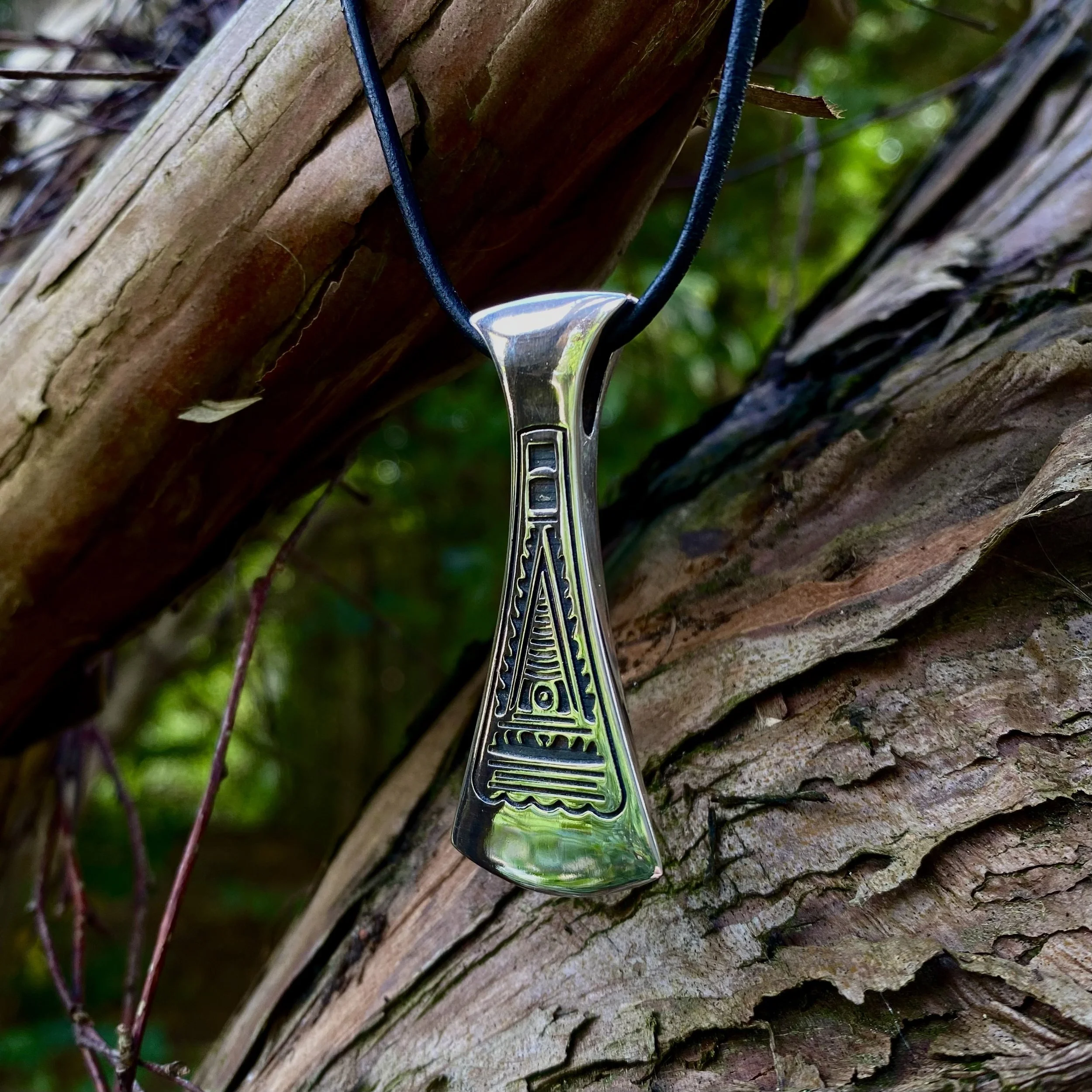 JARL - Massive Axe Head 925 solid sterling Viking Pendant
